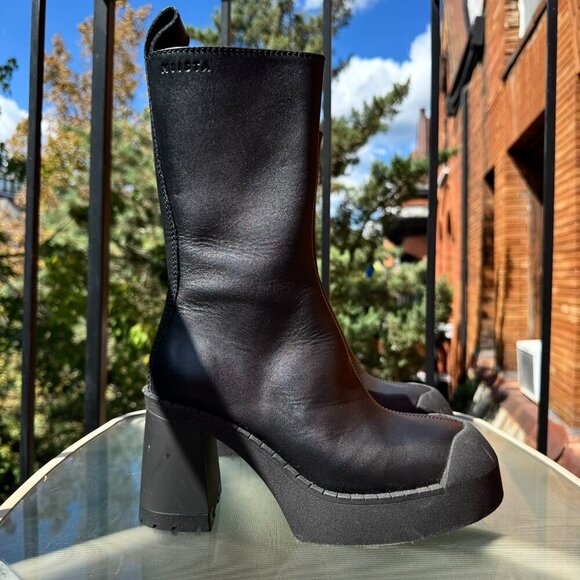 New Miista E8 Sibylle Boots Black Leather Platform US 6.5 // EUR 37 - Picture 3 of 11